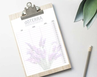 DoTerra Sign Up List | Essential Oil Class Sign Up Form | Email List | Instant Download