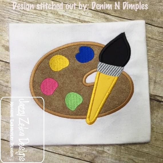 Paint Palette Appliqué Embroidery Design school appliqué
