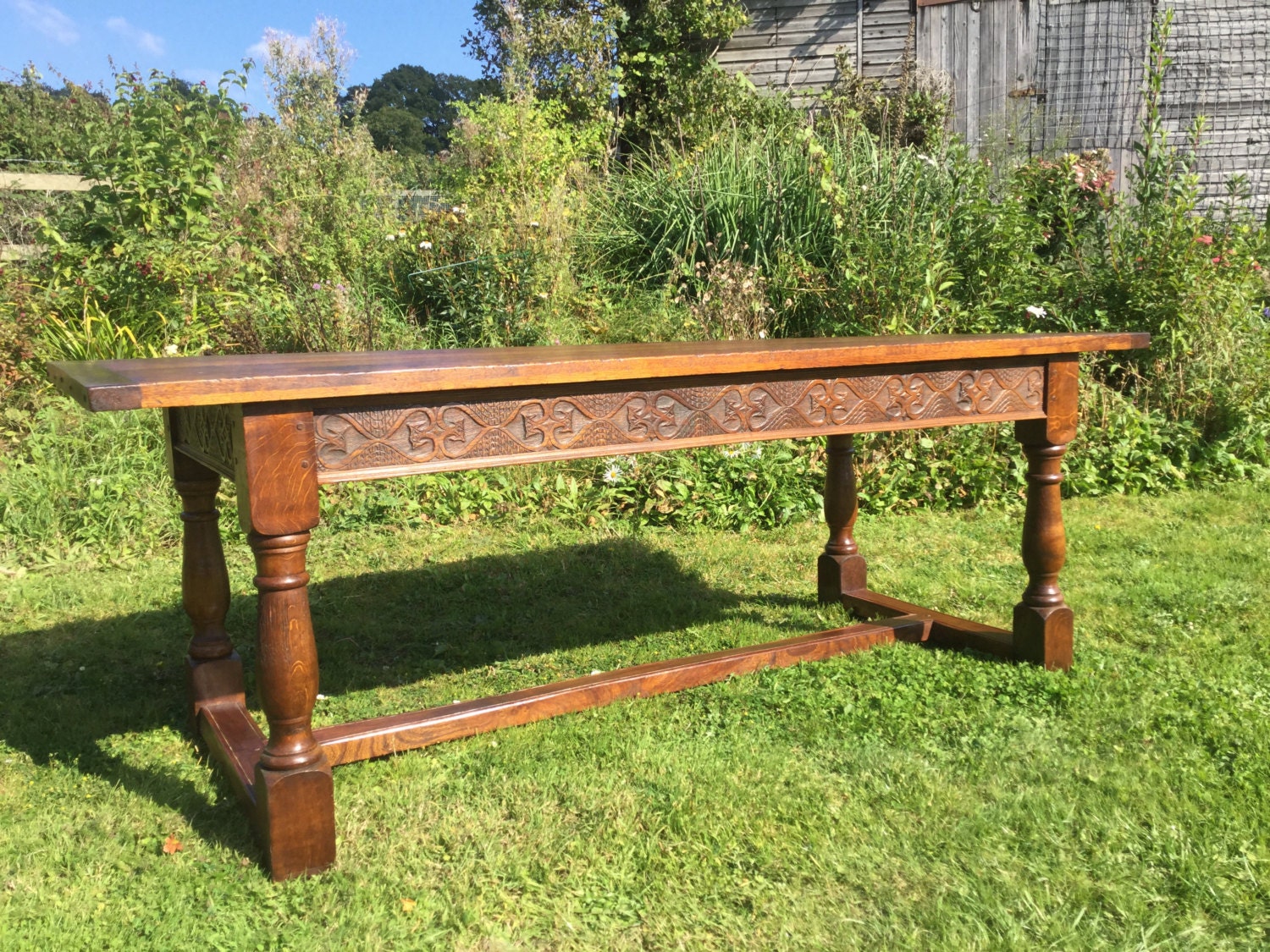 Refectory table oak and elm Haute Juice