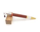 Handcrafted Diva Pen featuring Bloodwood, Ruby Red Swarovski crystal accents, Two-Tone Gold T/N & Rhodium Handmade Pen, Valentine's Day Gift Handcrafted Diva Pen featuring Bloodwood, Ruby Red Swarovski crystal accents, Two-Tone Gold T/N & Rhodium Handmade Pen, Valentine's Day Gift