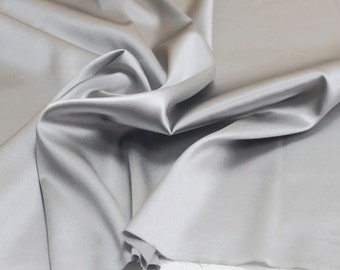 100% mulberry silk fabric color sliver pure charmuse silk fabric 45inch wide 16.5m/m for bedding dress sold by yard