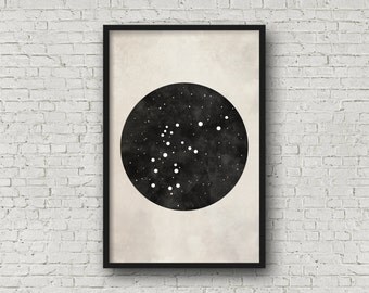 Aquarius Constellation, Wall Art Prints, Art Print Poster, Aquarius Art, Aquarius Zodiac, Zodiac Print, Zodiac Sign