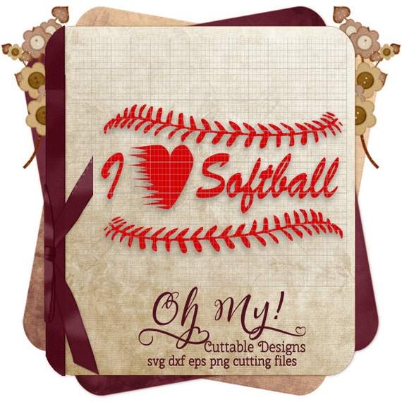 Download Items similar to I Heart Softball Love Softball Lace Svg ...