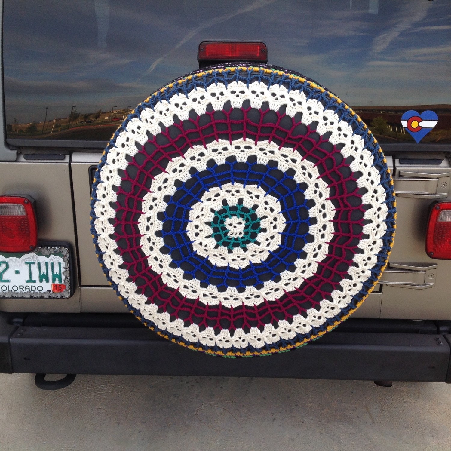 Crochet Spare Tire CoverSkulls