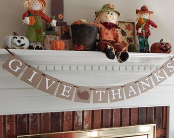 Give Thanks banner, Be Thankful sign, halloween decor, fall banner, fall decor, fall decorations, autumn banner, Thanksgiving banner