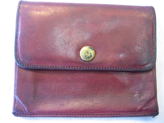Coach Vintage Maroon Leather Coin Purse Wallet