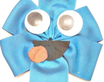 Cookie Monster Hair Bow , Sesame Street Hair Bow , Cookie Monster Hair Clip , Cookie Monster Headband , Sesame Street Birthday