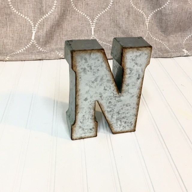 Metal Letter N/ Metal Letters/7 inch letter/Wall by TheShabbyStore