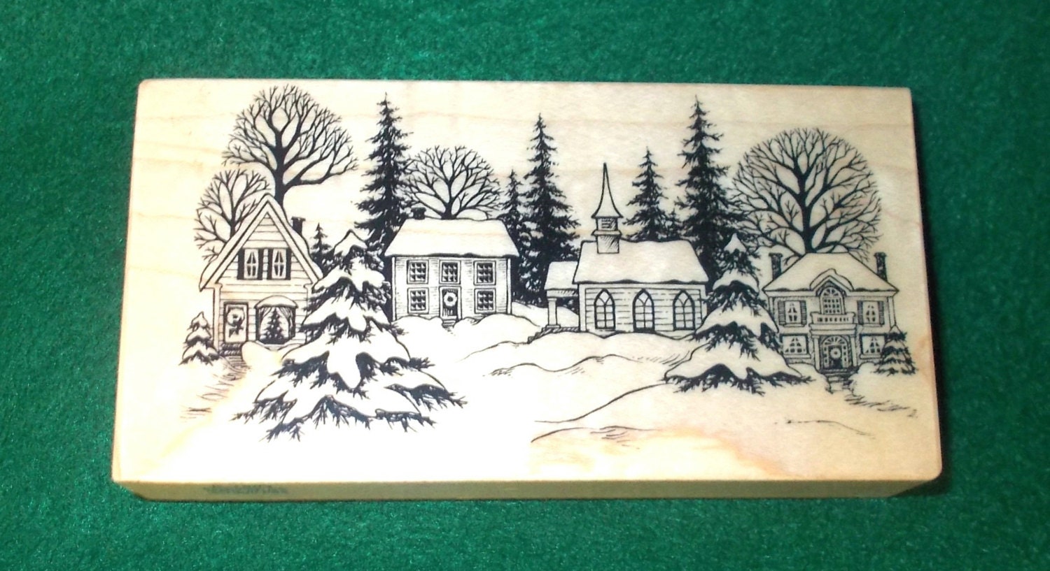 Winter scene rubber stamp PSX K-1603 Vintage 90s cardmaking