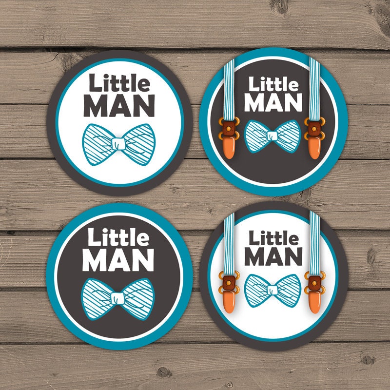 Little man Cupcake toppers Baby shower cupcake toppers ...