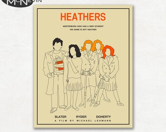 HEATHERS Movie Poster, Fine Art Print (beige version)
