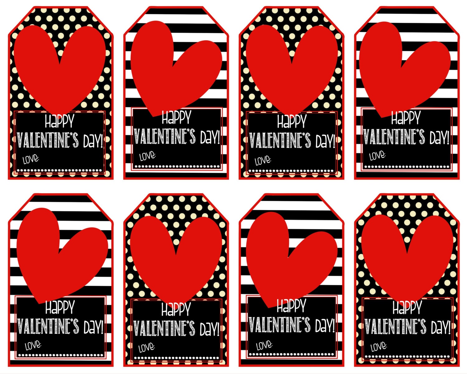 Free Printable Happy Valentines Gift Tags Templates