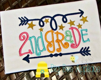 2nd Grade Back to School Embroidery design