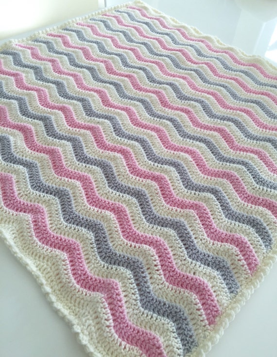 Made to order - Crochet Baby Blanket - Crochet Blanket - Ripple Blanket - Chevron Blanket