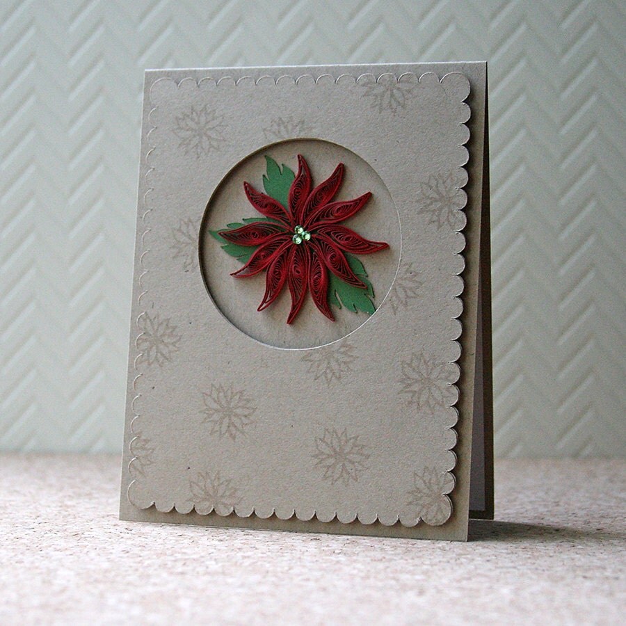 Quilled Poinsettia Christmas Card