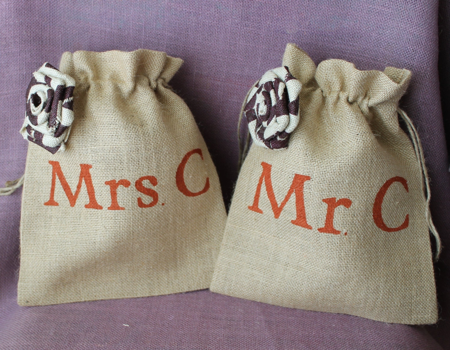 Wedding Money Dance Bag. Mr. & Mrs. Bags. Burlap money dance