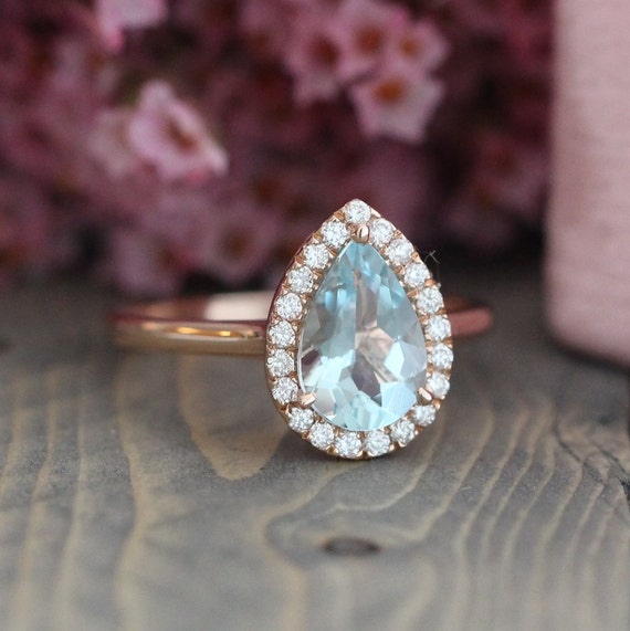 Aquamarine engagement rings no diamond