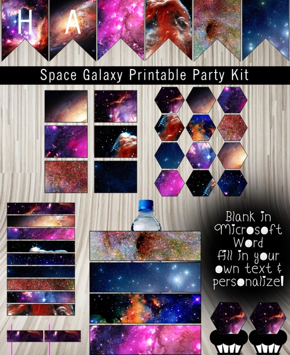 Space Galaxy Printable Party Kit Birthday Party or Educational