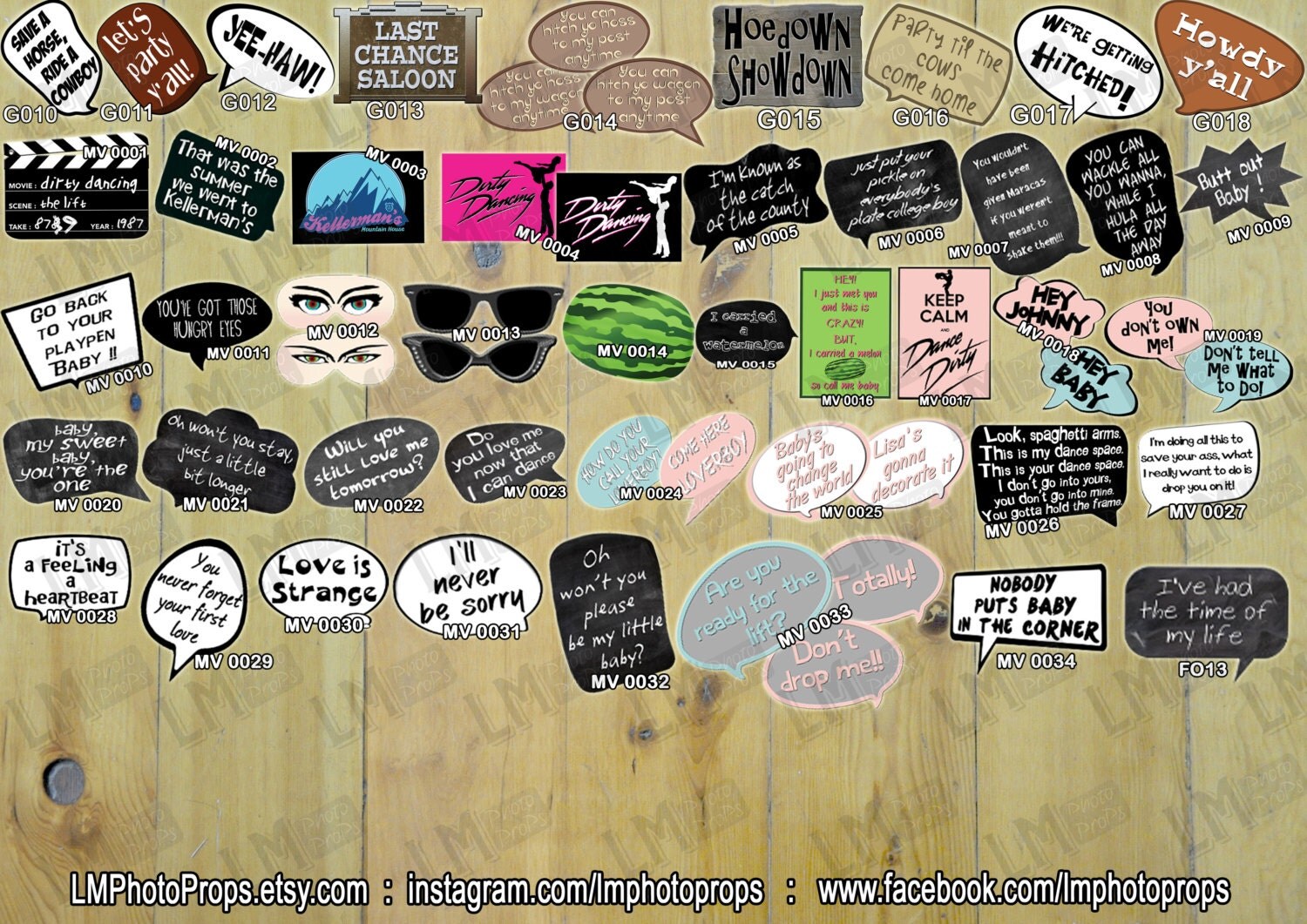 Photo Props Create your own Pack of 5 10 15 20 or 25