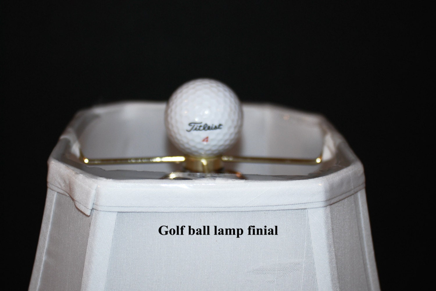 Handcrafted Golf Ball Lamp Shade Finial made from real Golf