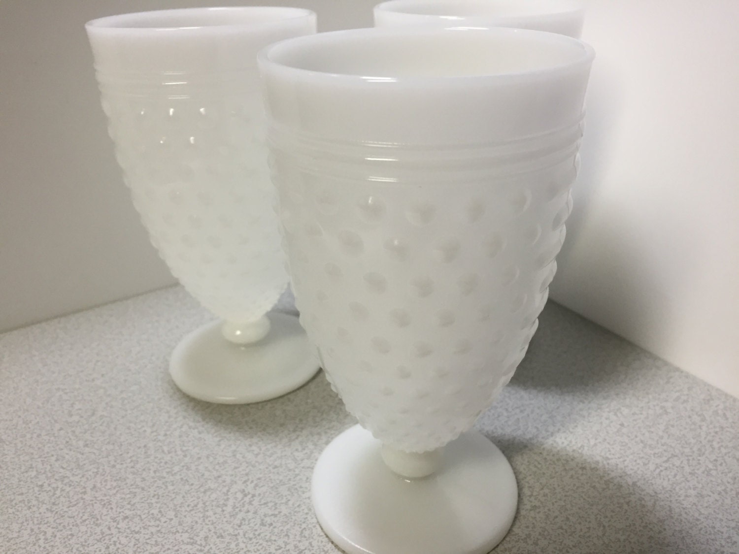 Vintage Milk Glass Hobnail Drinking Glass Hobnail Milk Glass