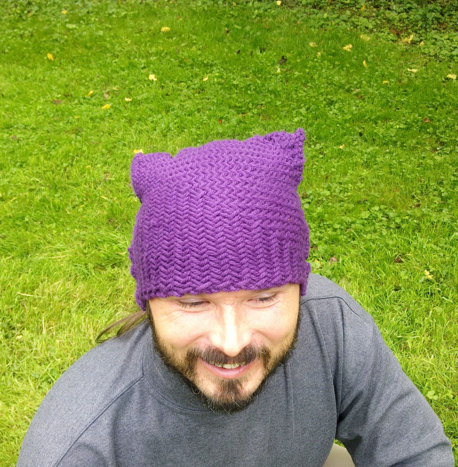 Purple twill weave mens hats Beanie hats for men Mens winter
