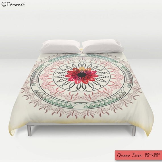 Bohemian Duvet Cover Decorative Boho Mandala Indian By Famenxt