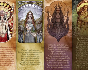Goddess bookmark SET of 4