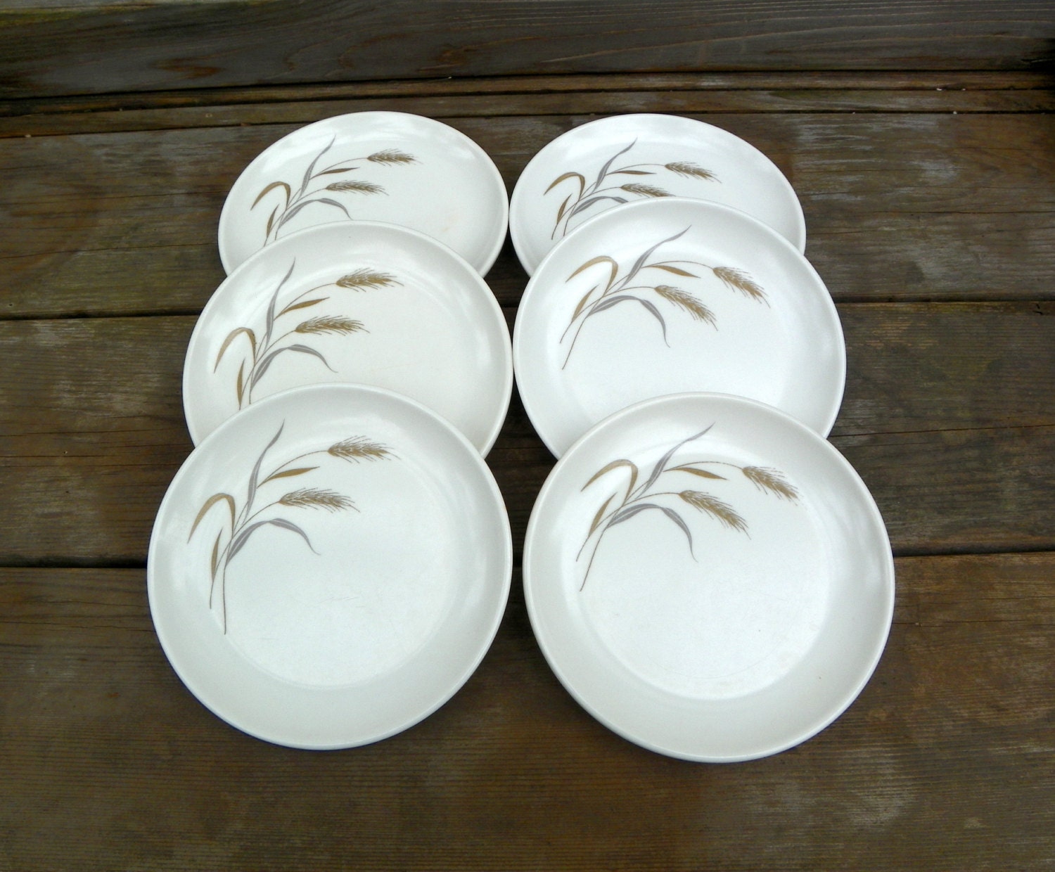 Vintage Melmac Plates Plastic Melamine Dessert Dishes Grey