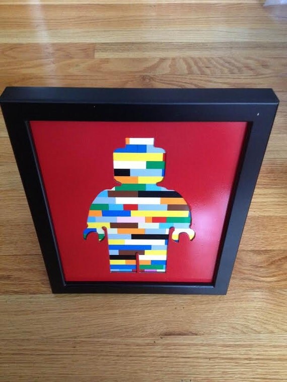 Lego 8 x 10 picture frame Shadow box with a metal LEGO ® minifig