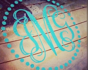 Monogram Car Decal | Monogram Sticker | OnSkinkerLane