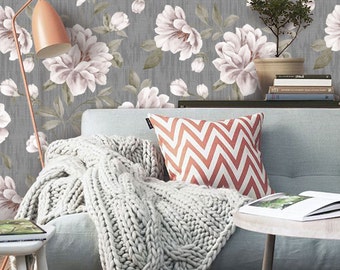Vintage Floral PEEL & STICK Repositionable Fabric Wallpaper