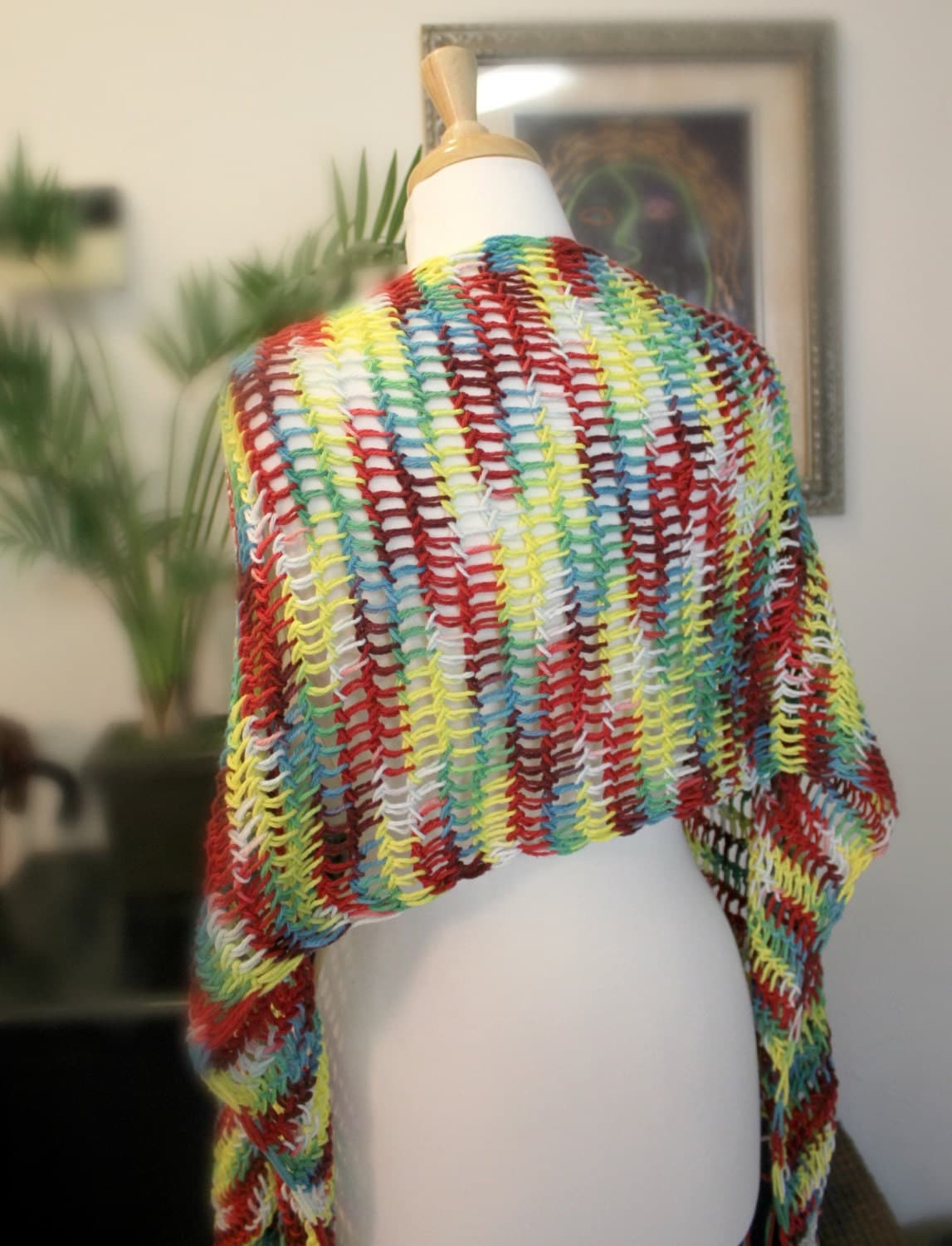 Loom Knitting Pattern Scarf Retangular Shawl Pattern EASY