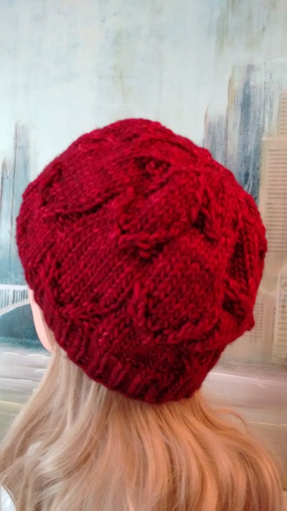 Knitting Pattern women's hat using chunky yarn winter
