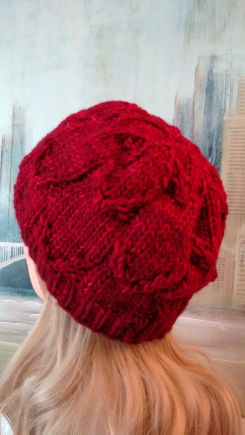 Knitting Pattern womens hat using chunky yarn winter
