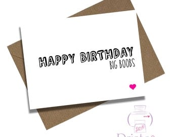 Funny Birthday card Wife Girlfriend Friend Happy birthday big boobs