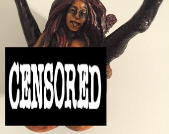 Mature Content-Tobacco Hand Made Pipe, Sexy Fingers Girl Design.