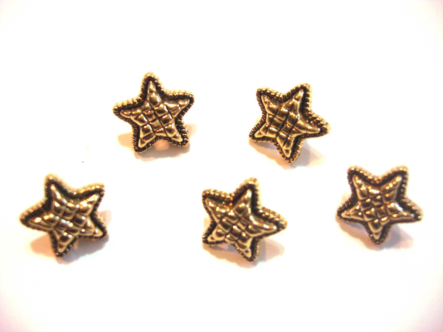 Mini Gold Star Buttons 5/8 Buttons Galore Gold Stars Set