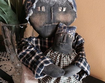 MADE TO ORDER: Handmade Primitive Mommy and her Baby Doll
