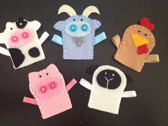 Farm Animal Finger Puppets Felt Finger Puppets Cow Goat