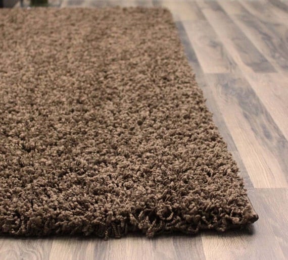 5ft. x 8ft. Brown Shag Rug Jute Backing 1.5 Inch by SuperAreaRugs