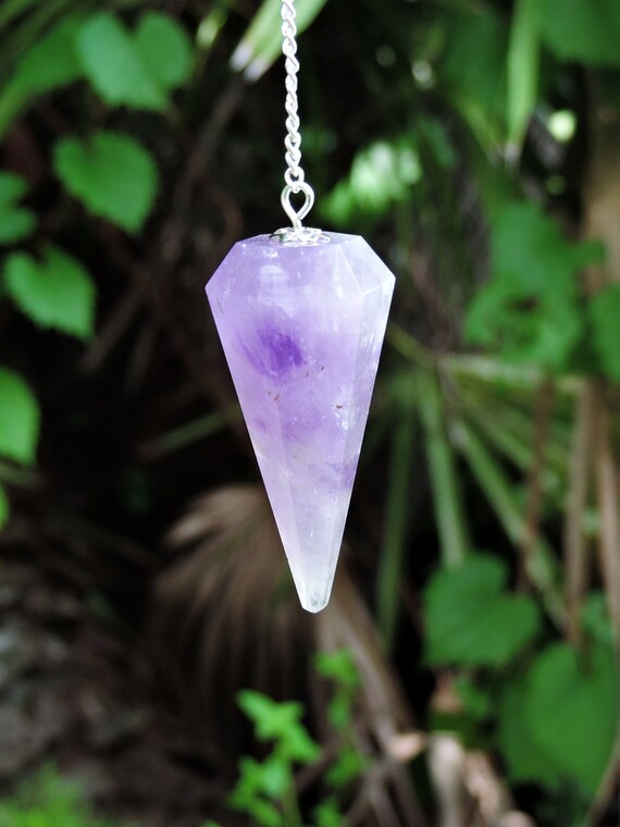 Purple Amethyst Crystal Pendulum for Dowsing and by IndiaCrystals