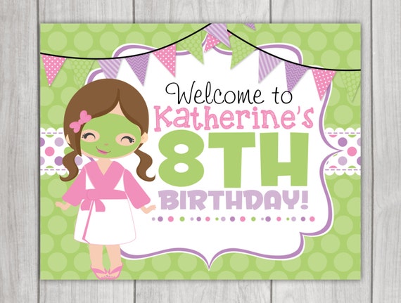 Spa Party Printable Sign