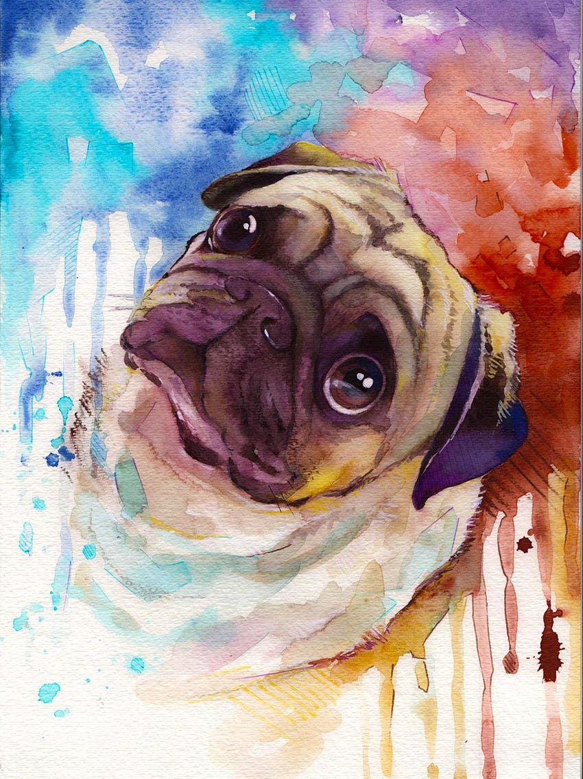 Custom Pet Portrait Watercolor Painting Custom pet portrait