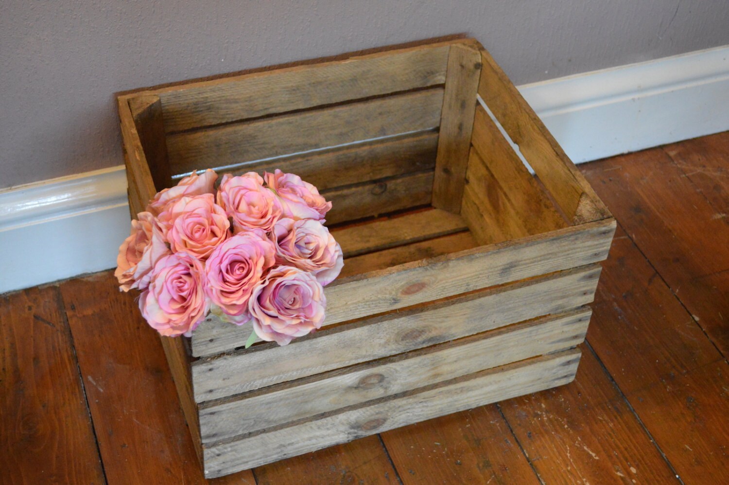 Set of 3 Vintage Wooden Apple Crates by HeavenlyHomesFlowers
