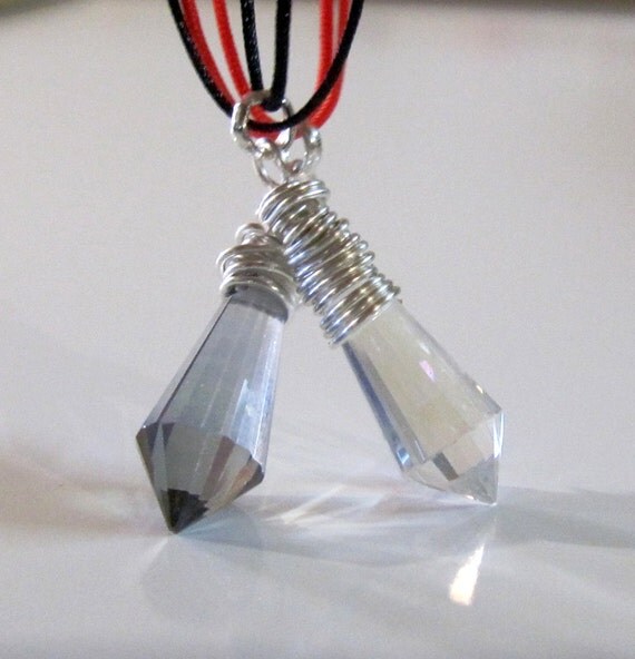 Wire Wrapped Point Crystal Pendant String by BlueLotusTrinket