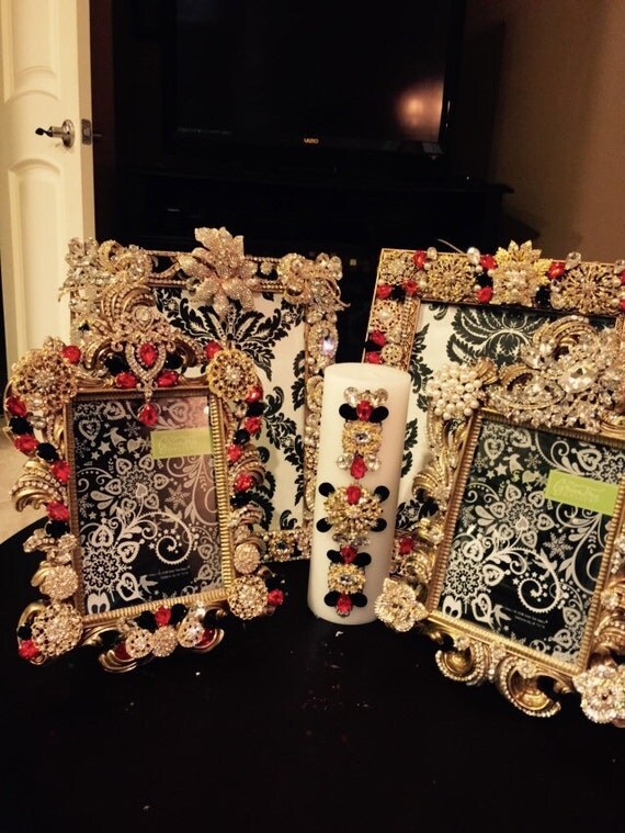 Items similar to Rhinestone custom order picture frames on Etsy