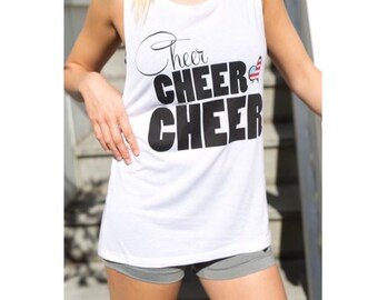 CHEER MOM SHIRT, Cheer mom muscle tank, cheerleading tank top, cheer girl