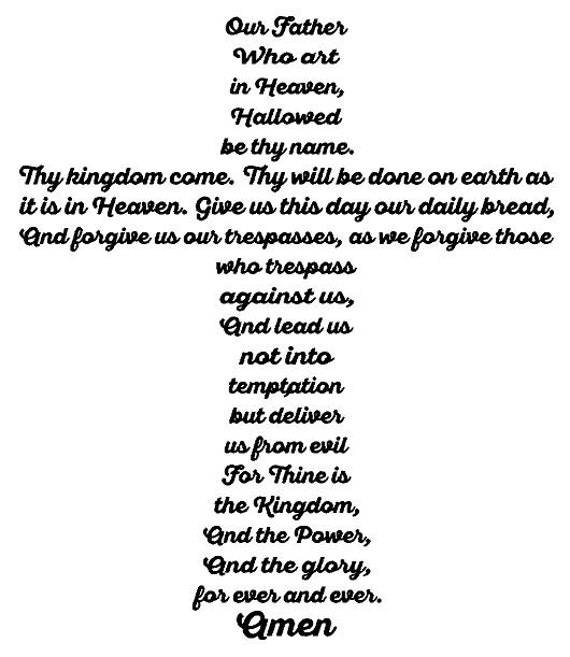 Items similar to The Lord's Prayer Cross Decal on Etsy