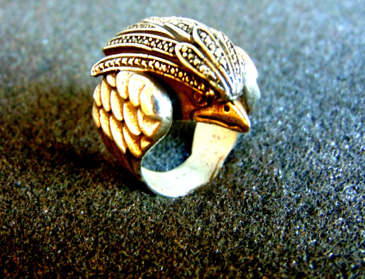 Stunning sterling silver eagle ringSilver 925 men's eagle